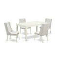 thumbnail image 2 of East West Furniture Capri 5-piece Wood Dining Set in Linen White/Light Gray, 2 of 10