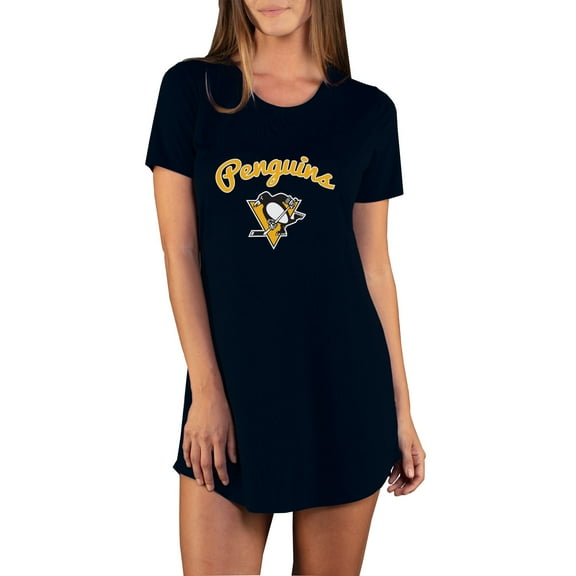 Women's Concepts Sport Black Pittsburgh Penguins Marathon Knit Nightshirt