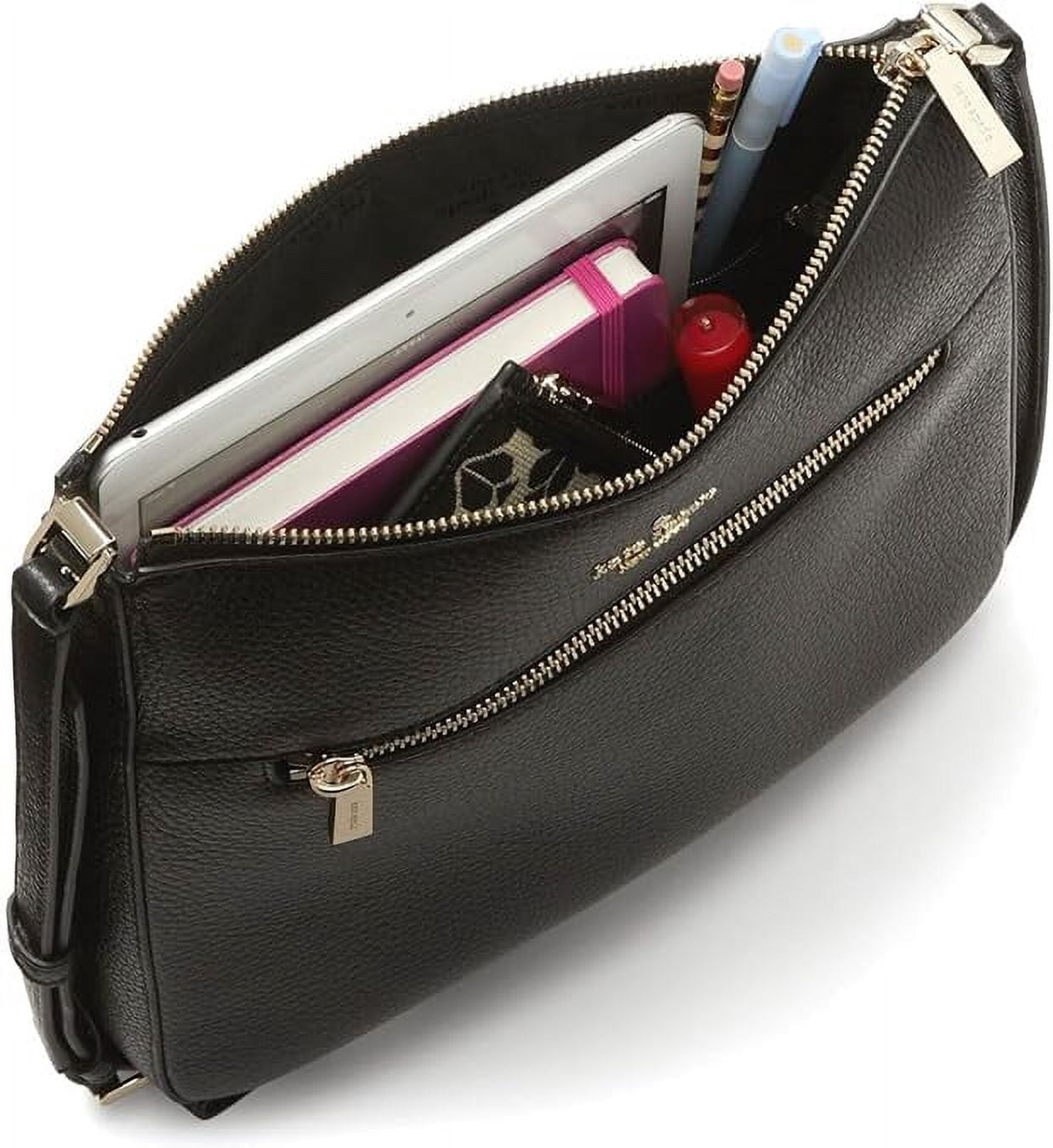 Kate Spade New York crossbody bag for women Leila top zip purse handbag for women, Black001, Medium