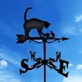 thumbnail image 3 of Weather Vane Support de Météo Extérieur Décoration de Patio Palettes de Direction en Acier Inoxydable Ferme Rétro Décor Dur, Chat et Rat, 3 of 8