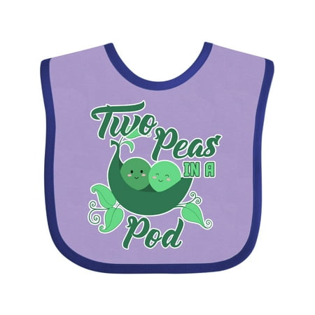 

Inktastic Two Peas in a Pod with Faces Gift Baby Boy or Baby Girl Bib