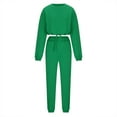thumbnail image 6 of qolati Womens Two Piece Outfits 2024 Fleece Long Sleeve Oversized Cropped Sweatshirts with Jogger Pants Lounge Matching Sets Fall Winter Y2k Clothes Workout Tracksuit Sweatsuits, 6 of 7