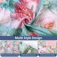 thumbnail image 4 of Dznils Floral Shower Curtain with Hooks, Farmhouse Patchwork Fabric Bathroom Curtain, Green Pink, 72" x 72", 4 of 11