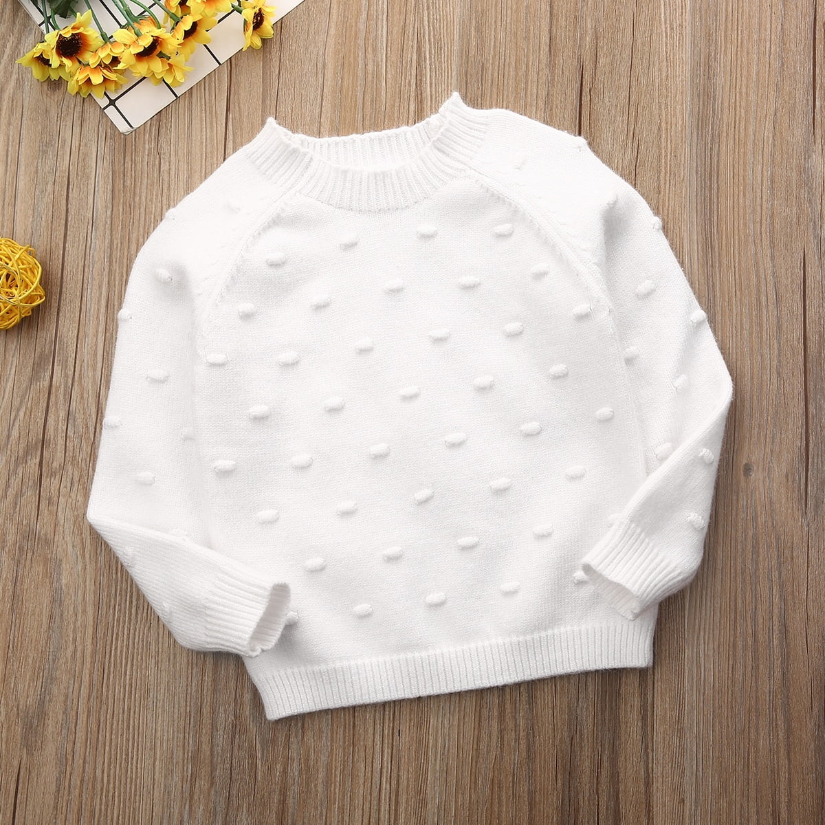Adorable Toddler Baby Kids Girl Knitted Pullover Sweater Solid Soft