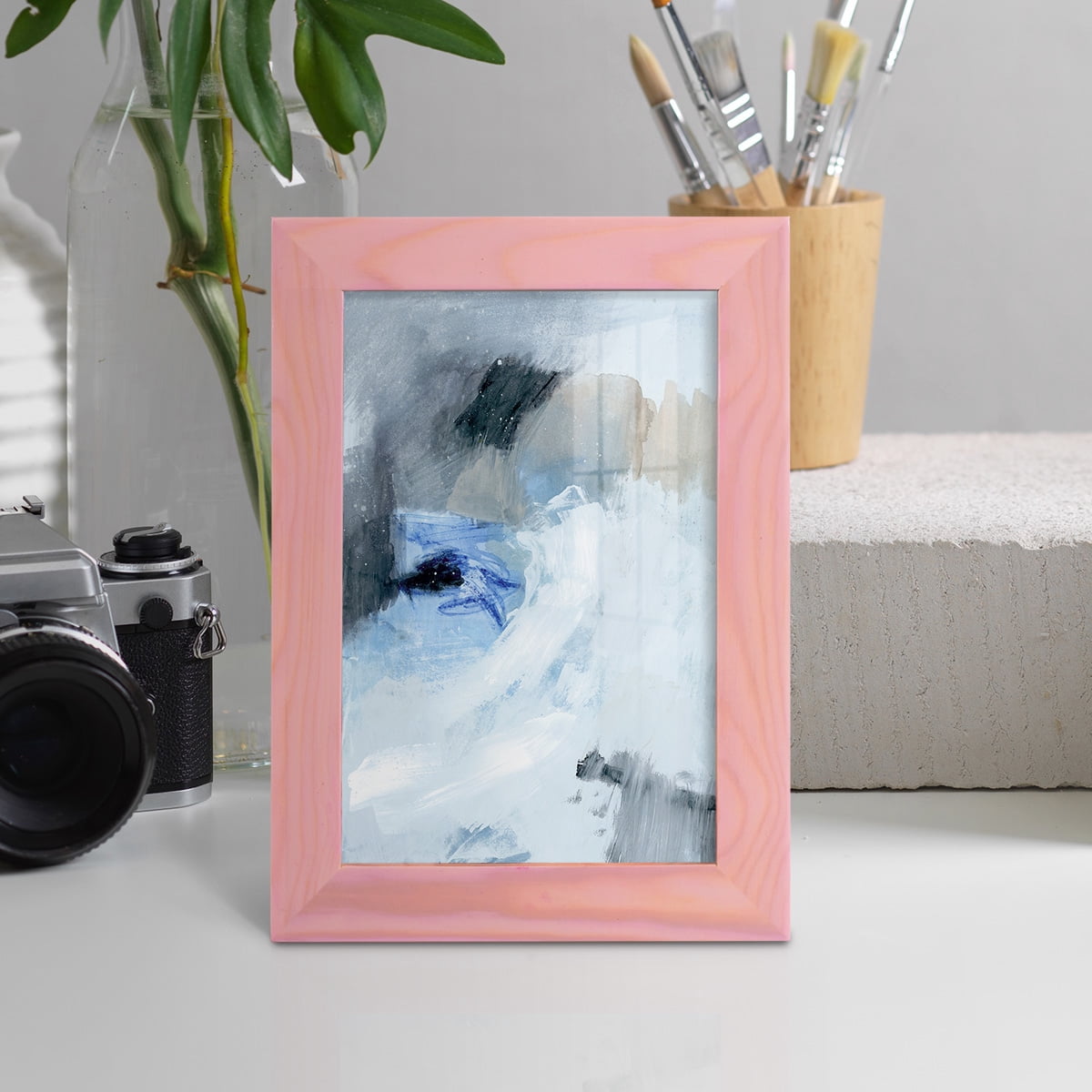 Welle I - Framed Print w/glass - Sunset Pink