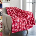 thumbnail image 1 of Manta de franela con estampado de copo de nieve de ciervo navideño, cubierta de rodilla, manta cálida de invierno, decoración de sofá, 1 of 4