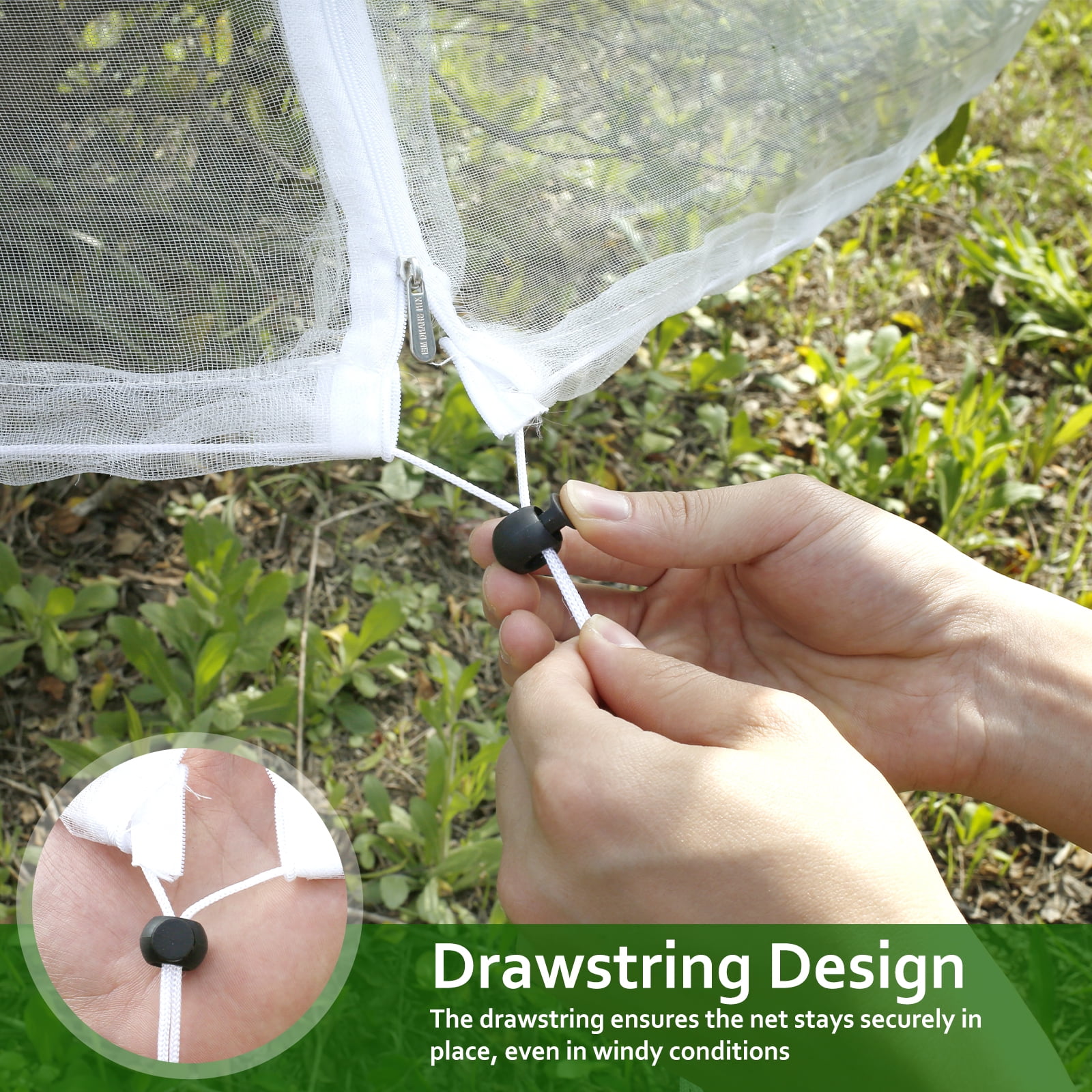 10ftx10ft Large Fruit Tree Netting Bags Plant Protect Mesh Bird Netting with Zipper and Drawstring,Garden Netting from Squirrels and Birds Other Animals for Cherry Apple Tree Blueberry Bushes