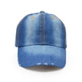 thumbnail image 6 of Denim Baseball Cap, Unisex Sport Hat Casual Women Men Sun Hat Outdoor Cowboy Cap Dilapidated Design Blue, 6 of 6