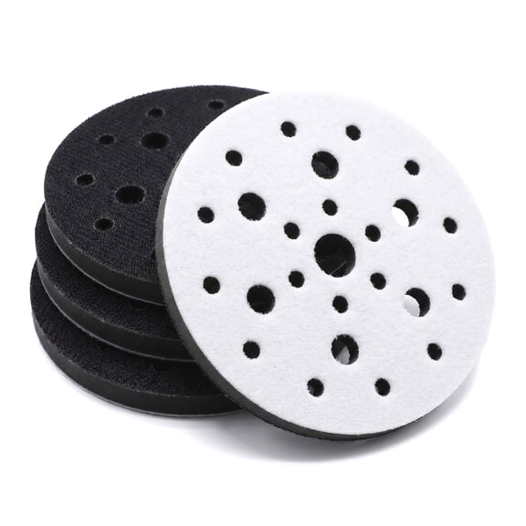 WZB,5-pack 6 inch 25 Holes Hook Loop Soft Sponge Interface Pad for Orbital Sander Automotive Woodworking Abrasive