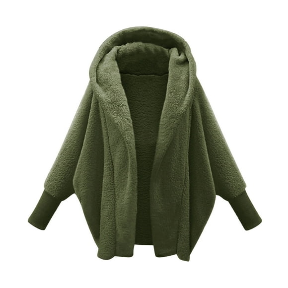 EGNMCR Womens Plaid Shacket Jacket, Long Sleeve Button Down Fleece Hooded Jackets, Warm Coat Fashion Womens Warm Faux Coat Jacket Winter Solid Long Sleeve Hooded Outerwear Women Coat