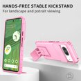 thumbnail image 6 of JTCASES for Google Pixel 8 Case, Sliding Camera Cover & Foldable Kickstand Shockproof Corners Anti-fall Rugged Anti-slip PC TPU Heavy Duty Protective Hybitd Shell - Pink, 6 of 11