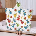 thumbnail image 5 of White Cartoon Dragons Snails Pattern Hooded Bath Towel，60"x35" for Ages 3 To 12 Kids, Quick Dry Lightweight Soft Microfiber Hood Beach Towel Cover Up for Kids, 5 of 7