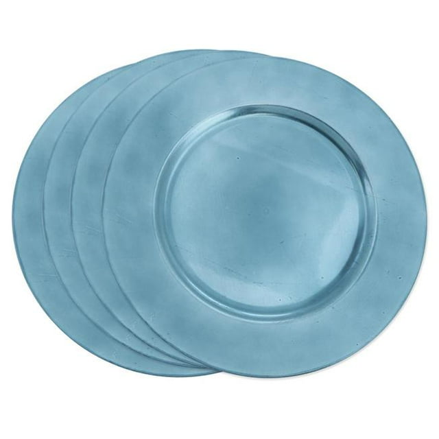 Cookhouse SARO Assiette de Charge Ronde de 13 Po au Design Classique Turquoise Style Contemporain Ensemble de 4