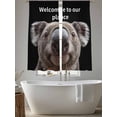 thumbnail image 5 of Funny Koala Sheer Curtains 63 Inch Length 2 Panels for Living Room, Welcome To OUR Place Modern Retro Voile Kitchen Curtain Set, Luxury Privacy Drapes Window Treatment for Bedroom, 5 of 7