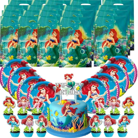 Mermaid Gift Bags Plates Candy Treat Birthday Party Supplies Decorations Decor Goodie Bag