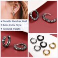 thumbnail image 2 of FaithHeart Skull Huggie Circle Hoop Earrings Gothic Punk Skeleton Jewelry for Men Rapper Reggae, 2 of 7