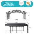 thumbnail image 4 of MUCHANT 20'x20' Outdoor Metal Carport, Heavy Duty Garage Galvanized Car Shelter with Enhanced Base for Pickup, Boat, Car and Tractors, 4 of 6