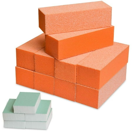 Karlash Nail Buffer sanding Block Orange White 60/60/60 Grit Nail Art Manicure Pedicure File 10 PCS