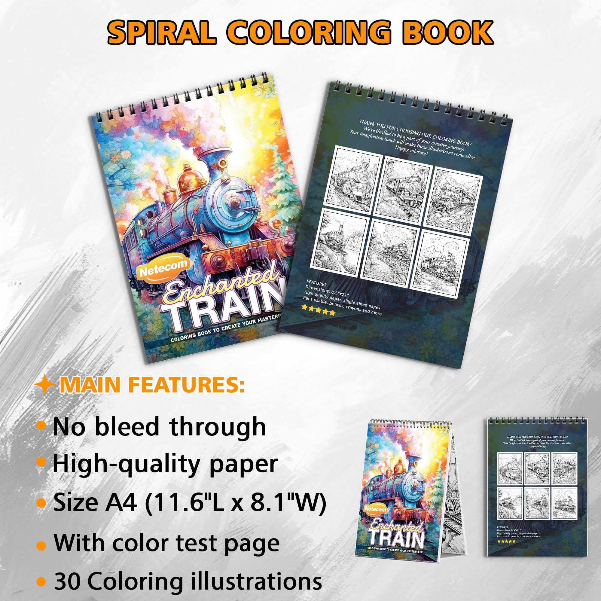 TPLHOUSE Country Churches Coloring Book Spiral Bound for Adult, Premium Cover