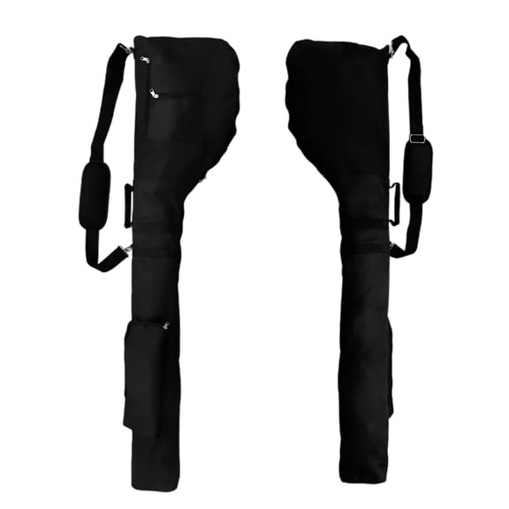 Golf Club Carrier, Lightweight Sunday Bag for 5-10 Clubs, Foldable Travel Golf Bag with Pockets, 50.4 x 13 x 6.7 in / 128 x 33 x 17 cm, Black