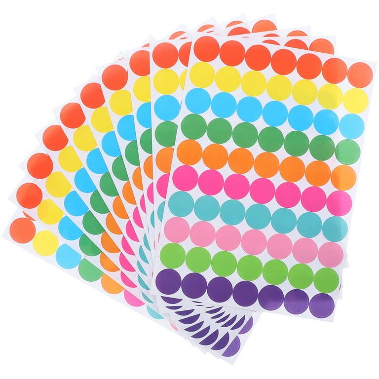 Colored Dot Stickers, Colored Circle Stickers