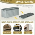 thumbnail image 6 of Ktaxon Collapsible 75gal Outdoor Garden Plastic Storage Deck Box Easy Set Up,Space Saving,New Generation of Upgraded Storage Container,Gray, 6 of 8