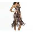 thumbnail image 6 of Chevron Sequin Fringe Sleeveless Sheath Gatsby Gala Night Cocktail Dresses, 6 of 6