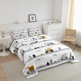 thumbnail image 3 of Erosebridal Construction Comforter Excavator Truck Bedding Sets Queen,Cartoon Vehicle Cars Bed Set Tractor Quilt Yellow Blue White Bedroom Decor (1 Comforter And 1 Pillow Case), 3 of 5