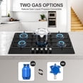 thumbnail image 2 of VBGK 36 Inch Gas Stove, Built-in Propane Gas Cooktop with 5 Burner,Tempered Glass Gas Cooktop NG/LPG Convertible, Black, 2 of 7