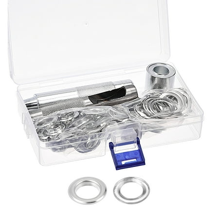 

14mm Inside Dia. Silver-Tone 50 Sets 9/16 Copper Grommets Kit with 3 Install Tools