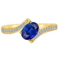thumbnail image 2 of Mauli Jewels Engagement Rings for Women 1 Carat Tanzanite And Diamond Wedding Engagement Ring prong 10k Solid Yellow Gold, 2 of 6