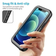 SPORTLINK Waterproof Case for iPhone 12 Mini Full Body Shockproof Dustproof Phone Screen Protector Rugged Cover 5.4 inch - Frosted Black