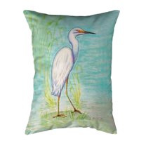 Betsy Drake Interiors Snowy Egret No Cord Pillow 16x20