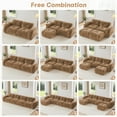 thumbnail image 3 of 141" Oversized Modular Sectional Sofa, L-Shaped Boneless Couch with Deep Seat, 5-Seater Velvet Cloud Couch with Ottoman for Living Room, Camel, 3 of 9