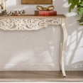 thumbnail image 4 of Coffee Tables Antique White Console Table with Carved Details, Distressed Console Table, Vintage French Country Entry Table with Wood Carvings and Curved Legs for Hallway Living Room,Wooden Coffee Ta, 4 of 9