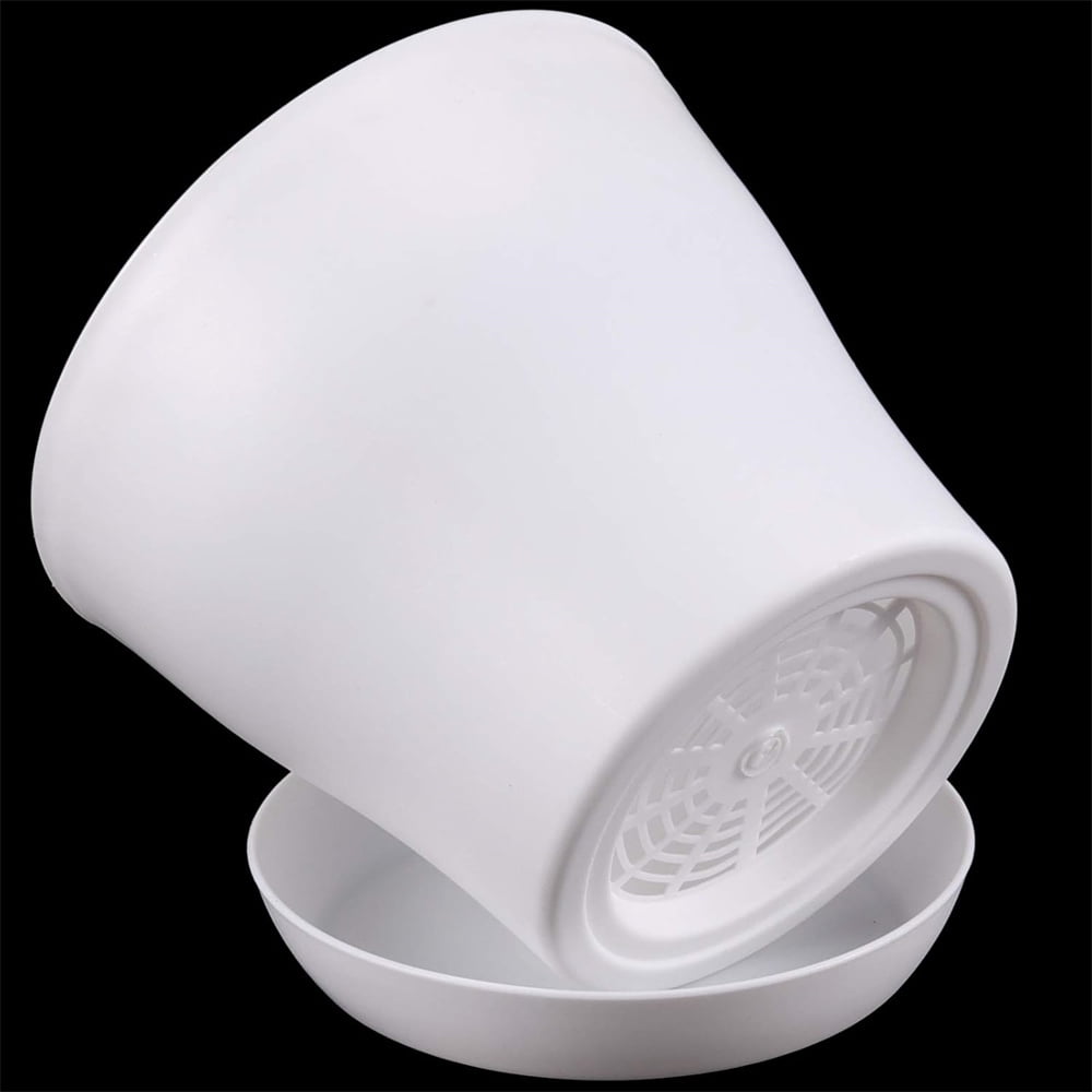 5.5Inch Seedling Pots,White Nursery Pots,Plastic Planters with Drainage Hole and Tray,Decorative Gardening Pots,Modern Flower Planters,for Small Indoor Outdoor Plants 8Pcs