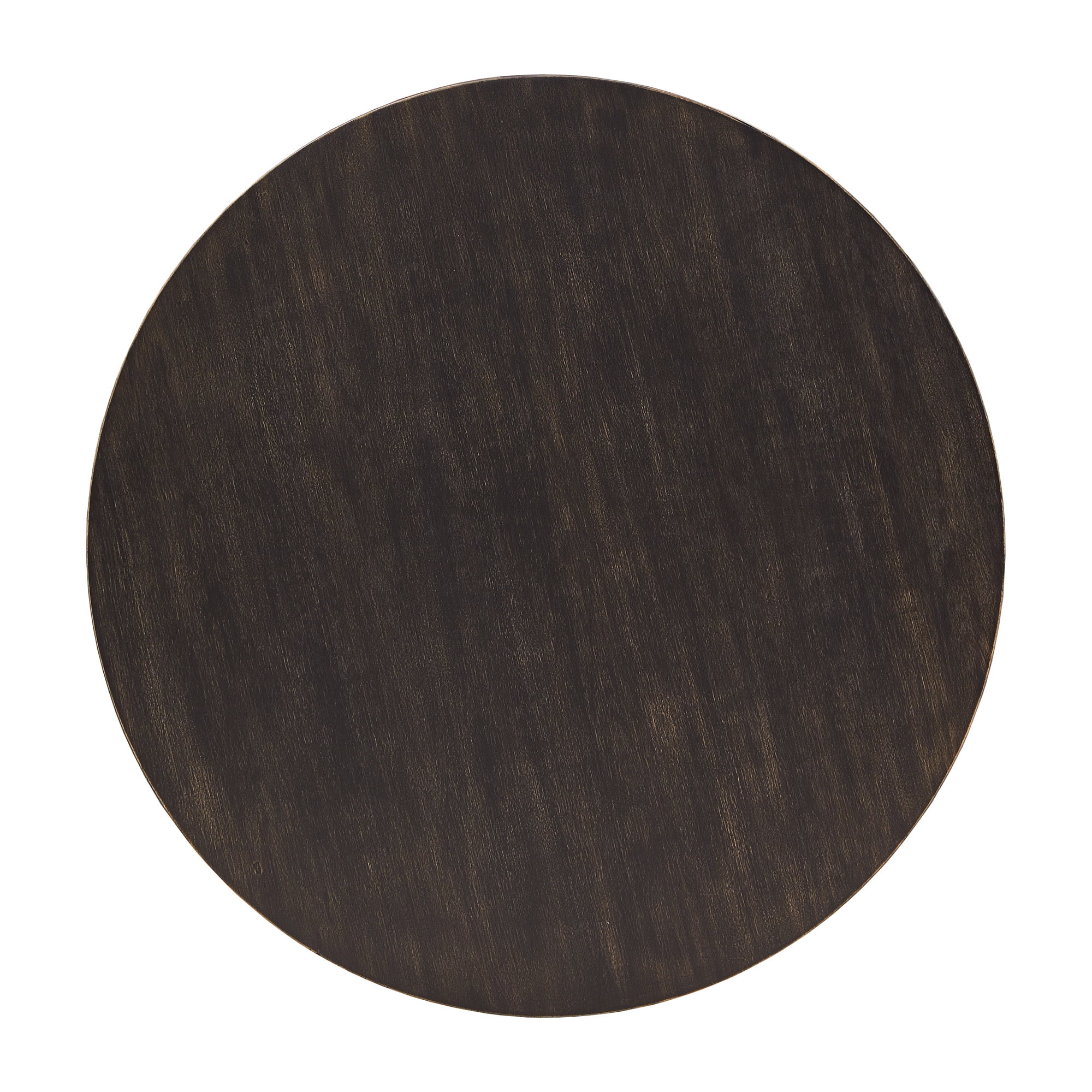 Weston Home Ario Wood and Metal T-Brace Round Coffee Table, Brown Finish