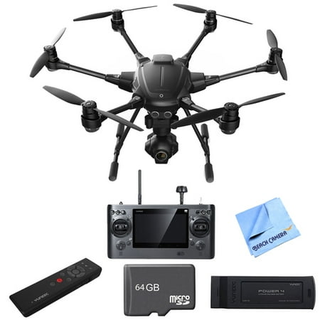 Yuneec Typhoon H RTF Hexacopter Drone Professional Bundle with CGO3 4K Camera With Extra Battery High Speed 64 GB Memory Card and Wizard Wand Controller