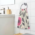 thumbnail image 3 of Yayeee 2 Pack Hand Towels for Bathroom 100% Cotton 16" x 28" Soft Absorbent Kitchen Towel, Pink Flowers, 3 of 7