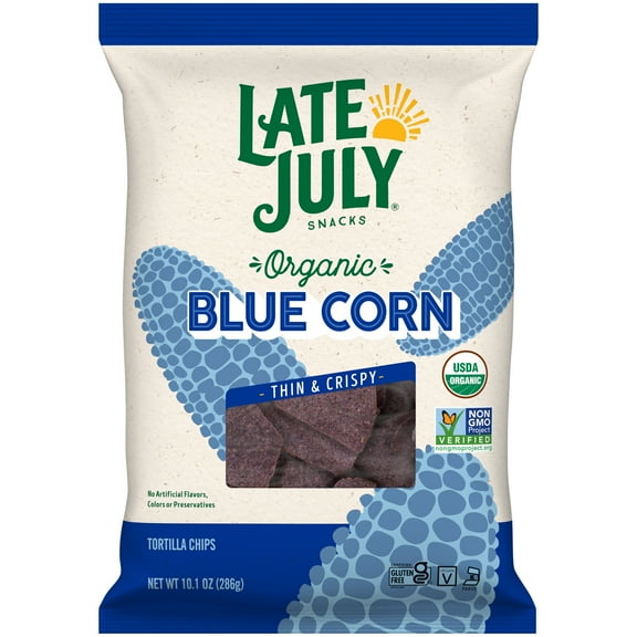 Late July Blue Corn Organic Tortilla Chips, 10.1 oz Bag