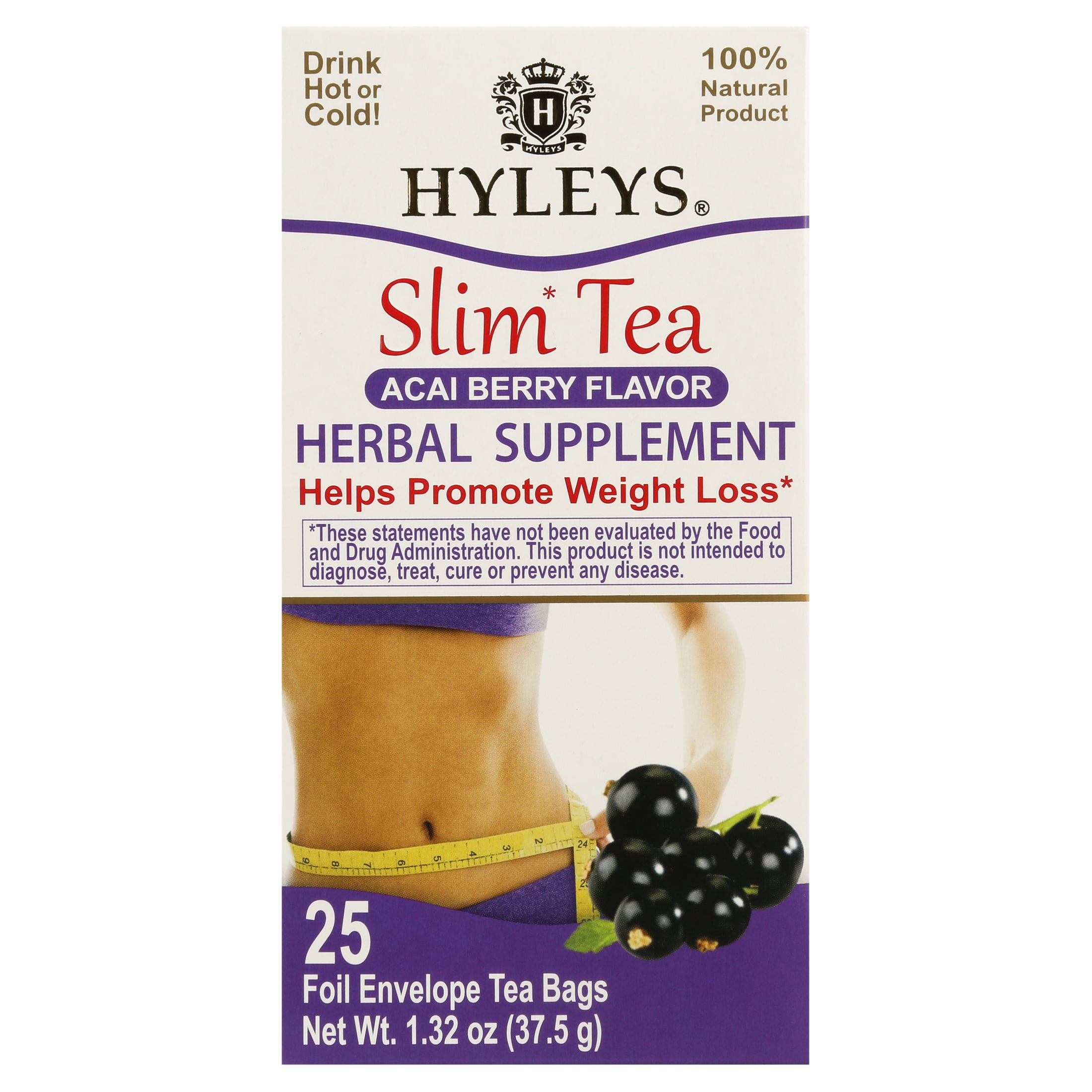  Hyleys Slim Tea Pomegranate Flavor - Weight Loss Herbal  Supplement Cleanse and Detox - 25 Tea Bags (1 Pack) : Grocery & Gourmet Food