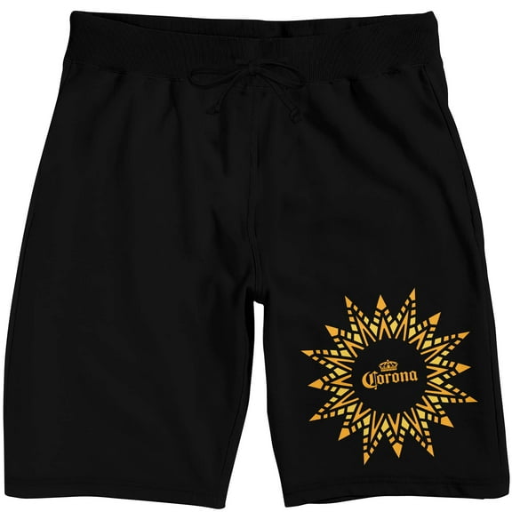 Corona Sun Frame Logo Men's Black Sleep Pajama Shorts-Medium