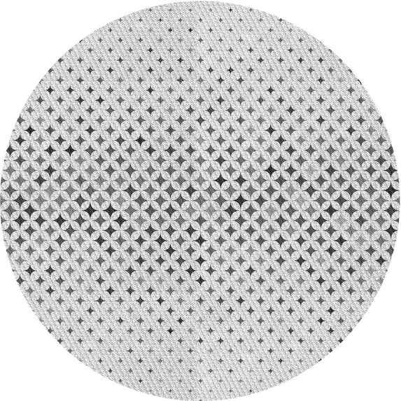Ahgly Company Indoor Round Patterned Platinum Gray Area Rugs, 7' Round