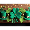 thumbnail image 4 of Green Shamrock St Patrick's Day Floral Backdrop Banner Party Background Decorations Lucky Props Event Decor Celebrations Festive Display, 4 of 8