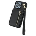 thumbnail image 1 of Leather Flip Phone with Detachable Hand Strap Card Slots and Adjustable Crossbody Lanyard for Convenient Use, 1 of 7