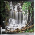 thumbnail image 3 of Ambesonne Waterfall Shower Curtain, Jungle Wonders Natural, 69"Wx75"L, Lime Green Dark Cocoa, 3 of 4