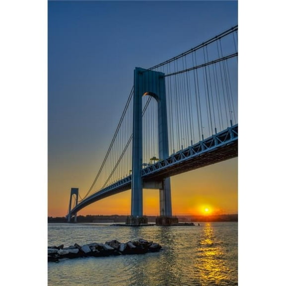 Verrazano-Narrows Bridge at sunset; Brooklyn York United States of America Poster Print