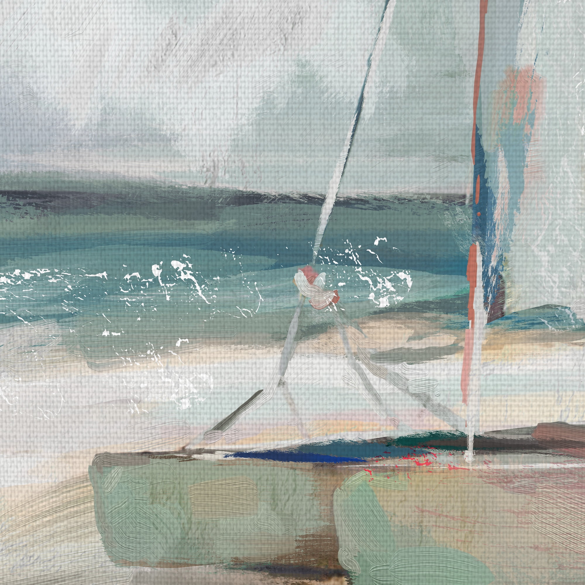Masterpiece Art Gallery Windblown Coastal Sail by Studio Arts Canvas Art Print 24" x 36"