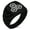 Black, variant on Stainless Steel Asai Samurai Crest Chevron Pattern Biker Style Polished Ring