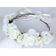 thumbnail image 2 of Corona de flores de rosas JanHm Diadema Tocado floral Boho Beige, 2 of 4